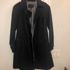 Banana republic black trench coat S petite